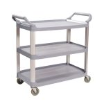 JD - THREE LEVEL PLASTIC TROLLEY GREY 103 x 50 x 96 CM