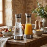 ESPIEL - GLASS COOLING DECANTER WITH ST/ST LID/BASE AND ICE PACK 13 x 30 CM / 1 L - Image 2