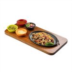 TC - ACACIA WOOD BASE FOR FAJITA CAST IRON WITH 4 DIP POSITIONS 47 x 22.5 CM - Image 3