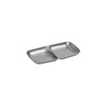 ESPIEL - ANTIQUE ST/ST STONEWASH SILVER DOUBLE DIVIDED BOWL SQUARE 15.3 x 9 x 1.5 CM