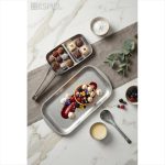 ESPIEL - ANTIQUE ST/ST STONEWASH SILVER DOUBLE DIVIDED BOWL SQUARE 15.3 x 9 x 1.5 CM - Image 2