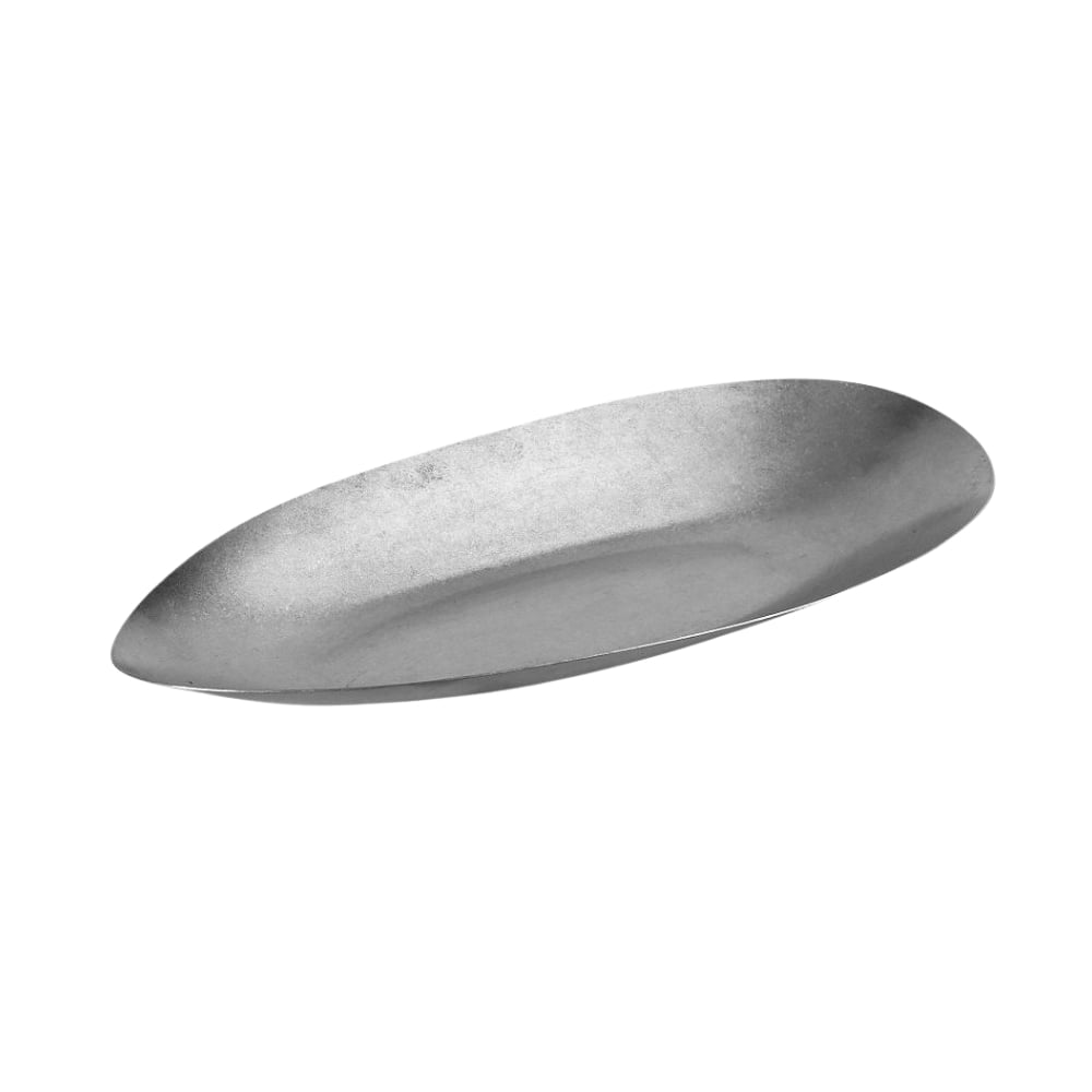 FEV117.jpg ESPIEL - ANTIQUE ST/ST STONEWASH SILVER TRIANGULAR OVAL PLATE 30 x 14.5 x 3.3 CM - Image 1
