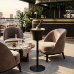 ESPIEL - CHAMPAGNE BUCKET WITH STAND ST/ST MATT BLACK 35.5 x 85 CM - Image 2