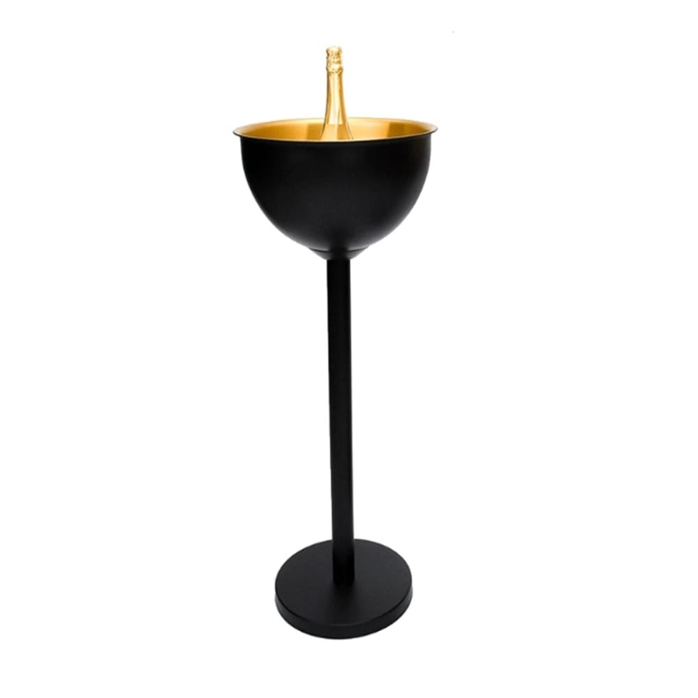 FEV602.jpg ESPIEL - CHAMPAGNE BUCKET WITH STAND ST/ST MATT BLACK 38.8 x 83 CM - Image 1