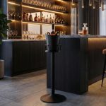 ESPIEL - CHAMPAGNE BUCKET WITH STAND ST/ST MATT BLACK 24 x 85 CM - Image 2