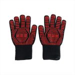 GTSA - PAIR HEAT RESISTANT OVEN GLOVES BLACK/RED 30 CM NEOPRENE ARAMID +250°C